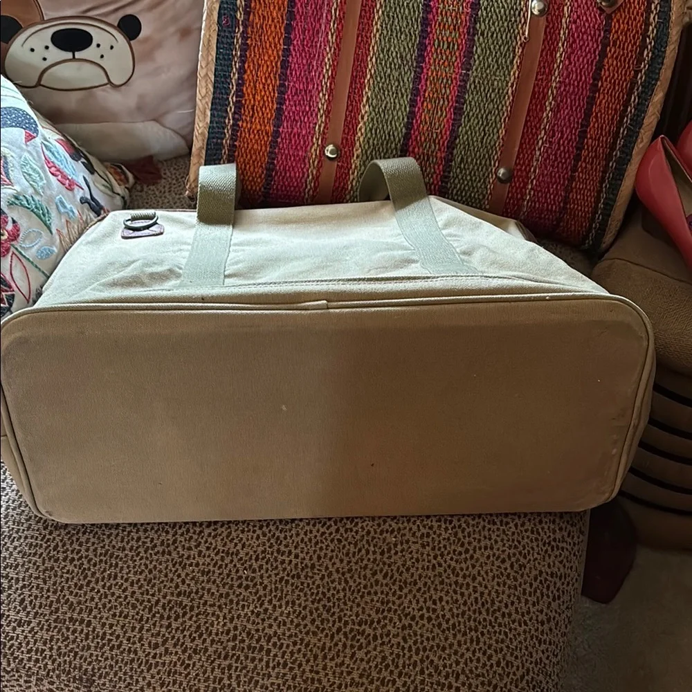 Vintage Khaki and Brown Men's Bag